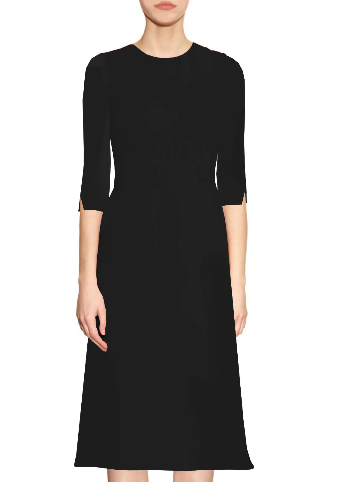 Tuscany A-line Dress with 3/4 Sleeves
