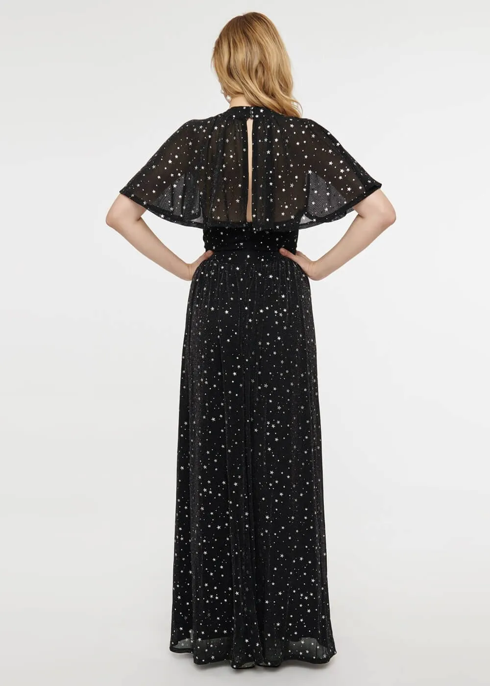 Unique Vintage Smak Parlour Shining Star Maxi Dress Black