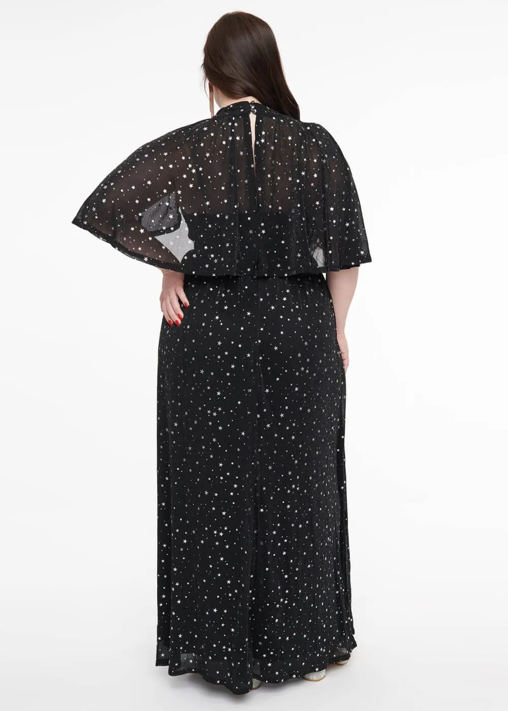 Unique Vintage Smak Parlour Shining Star Maxi Dress Black