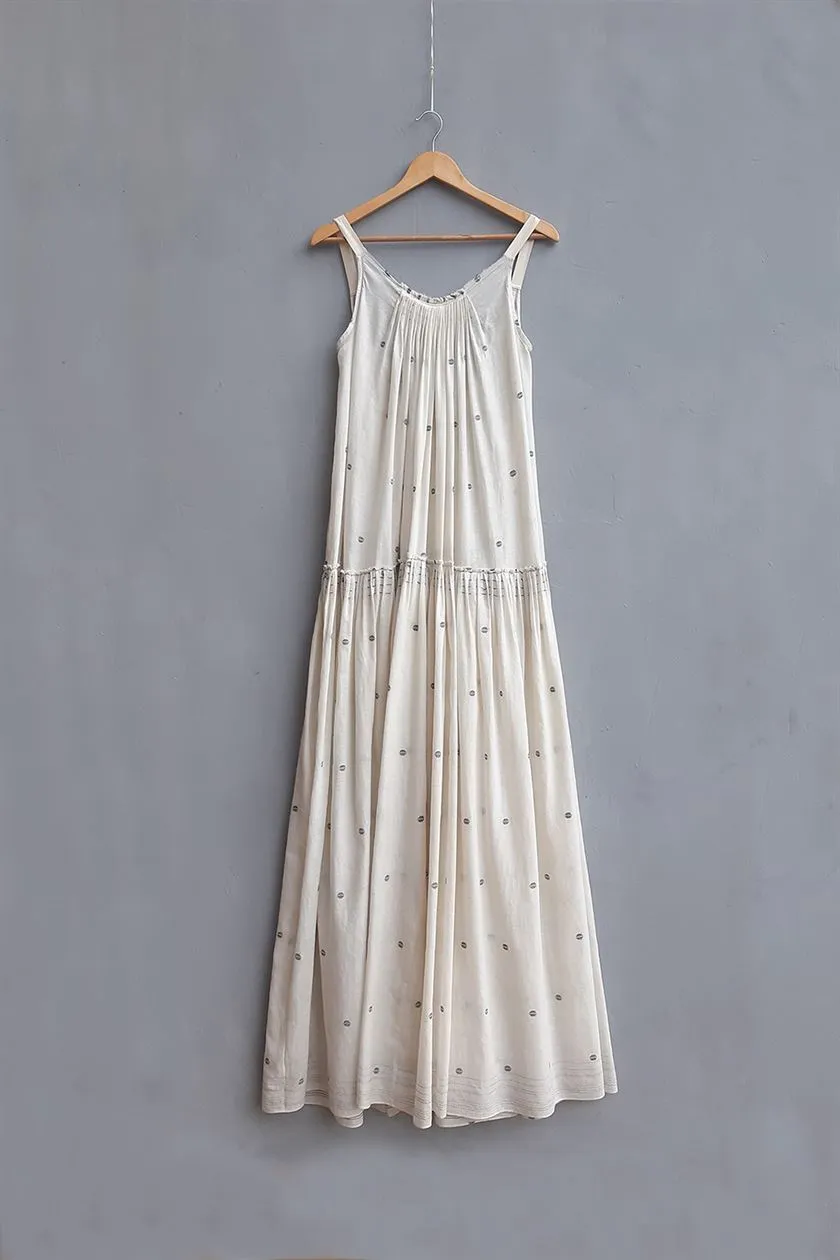 Urvashi Kaur   I   Taiwan DRESS SENTOSA hand loom cotton Lnen Shell TESSELLATE- 104
