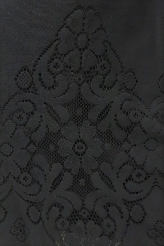 Valentino Dress Black Crochet Knit Size 6 Half-Sleeve Sheath