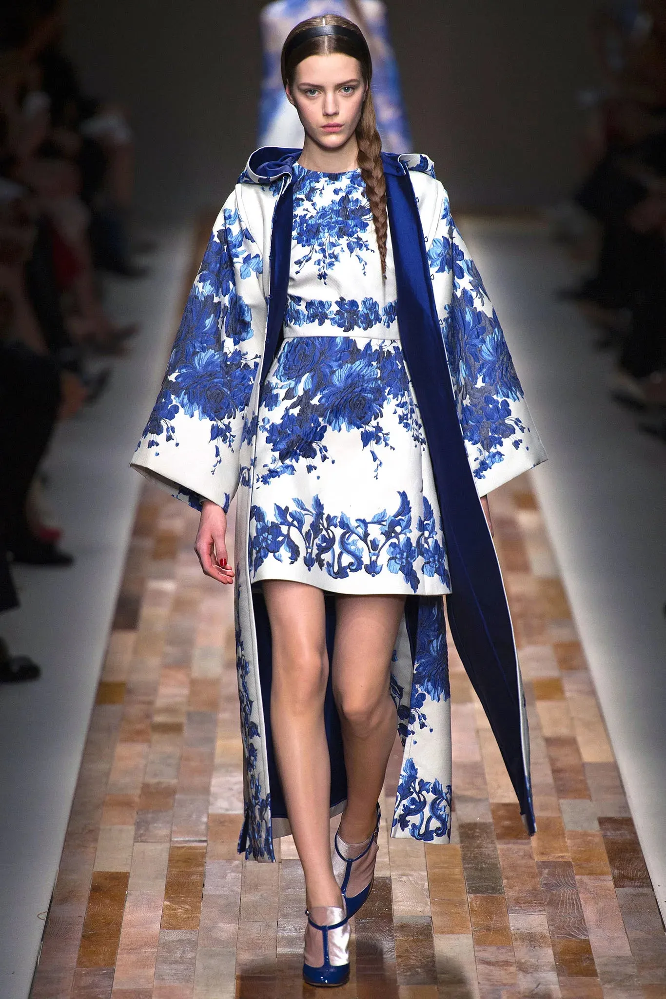 Valentino Fall 2013 by Maria Grazia Chiuri & Pierpaolo Piccioli Strapless Blue & White Dress - 14.5" W