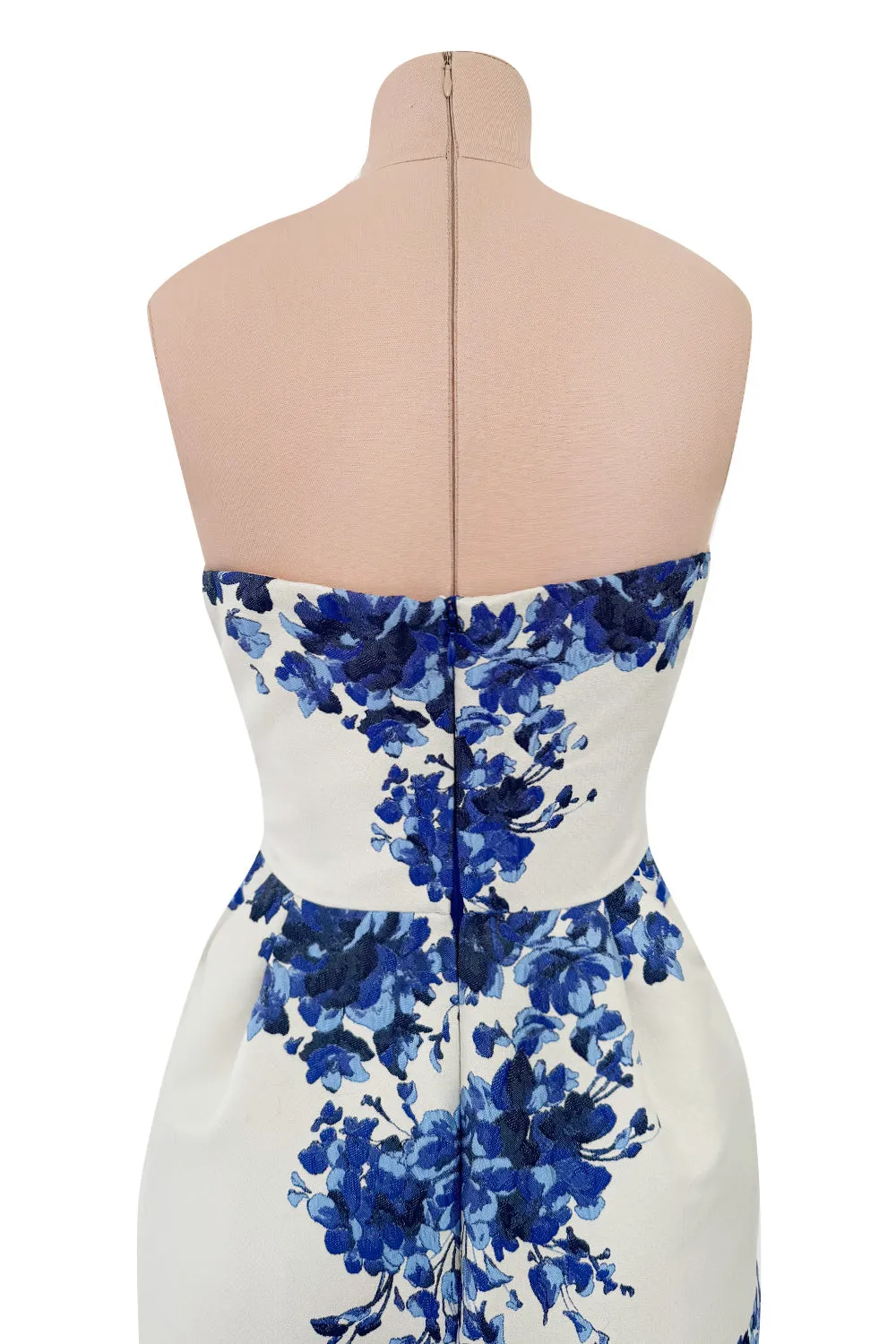 Valentino Fall 2013 by Maria Grazia Chiuri & Pierpaolo Piccioli Strapless Blue & White Dress - 14.5" W