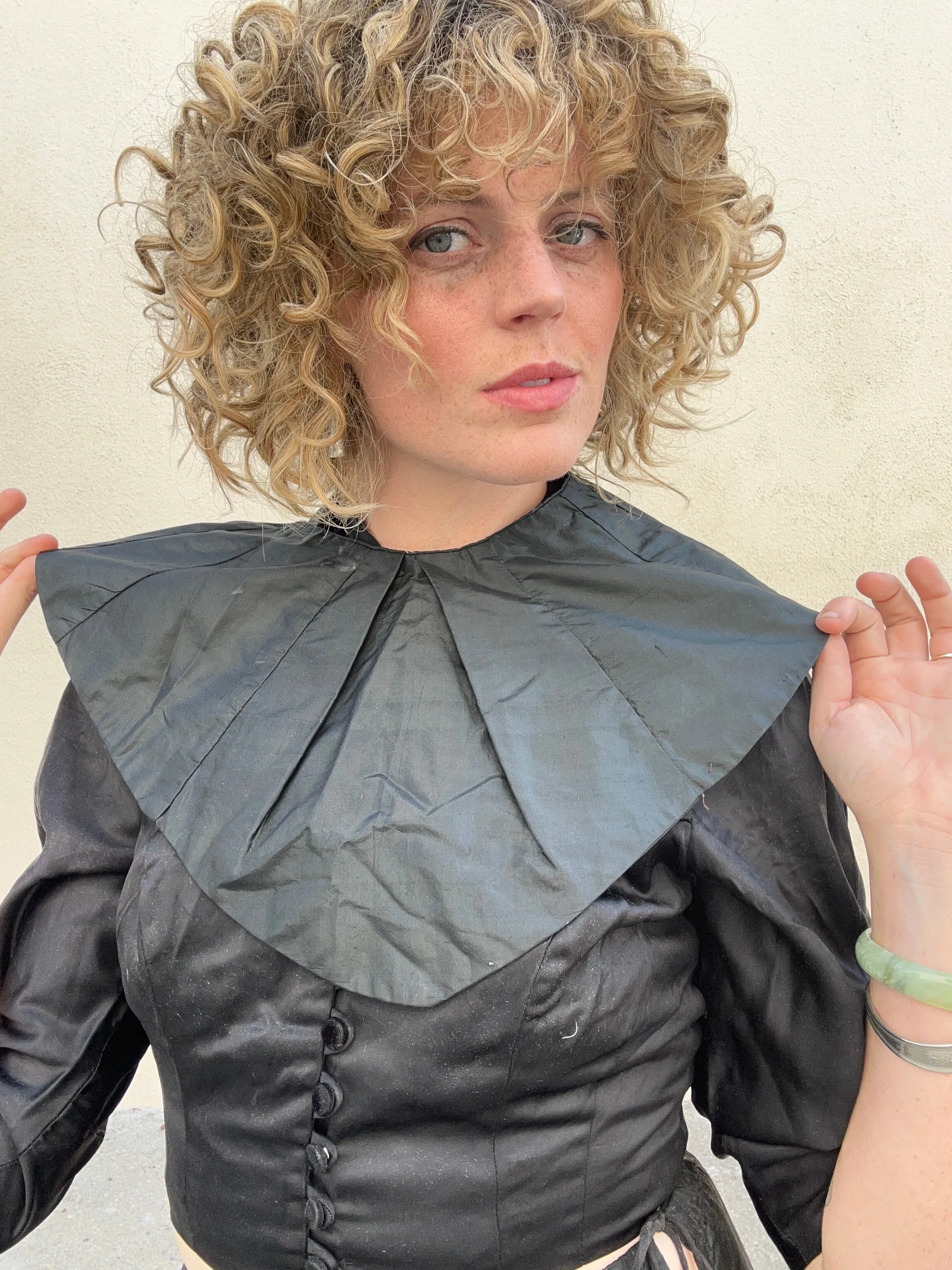 Victorian Black Silk Mourning Collar