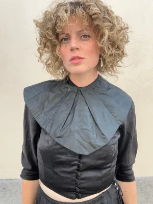 Victorian Black Silk Mourning Collar