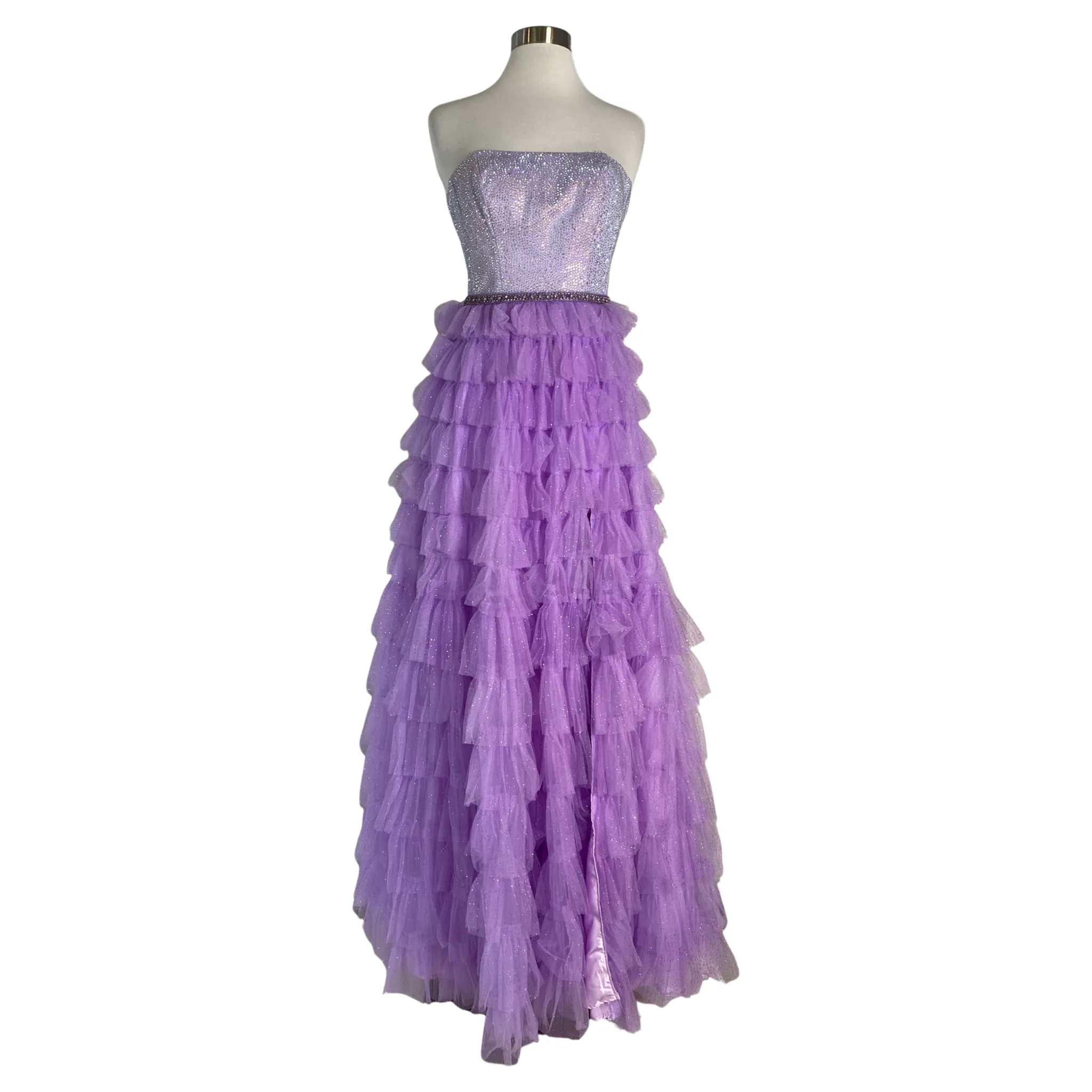 VIENNA Style VN-7873 Long Strapless Gown Lilac Size 0