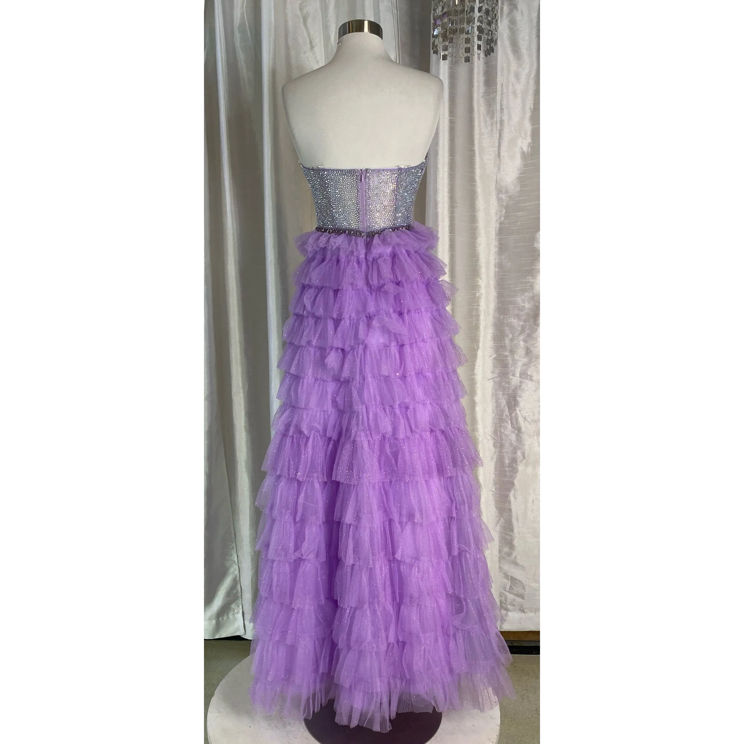 VIENNA Style VN-7873 Long Strapless Gown Lilac Size 0