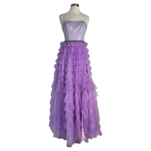 VIENNA Style VN-7873 Long Strapless Gown Lilac Size 0