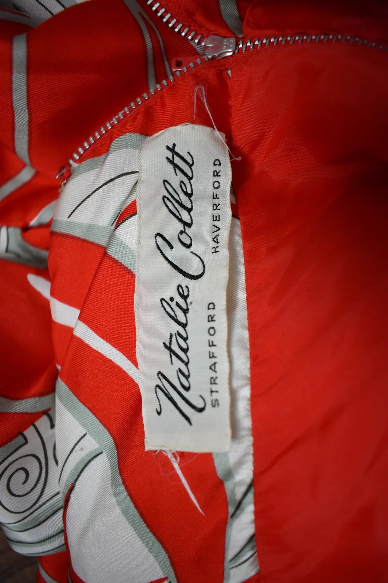 Vintage 1960s Natalie Collet Red Handkerchief Silk Halter Gown
