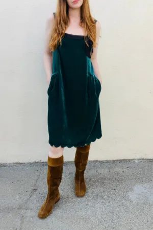 Vintage DKNY Green Velvet Slip Dress