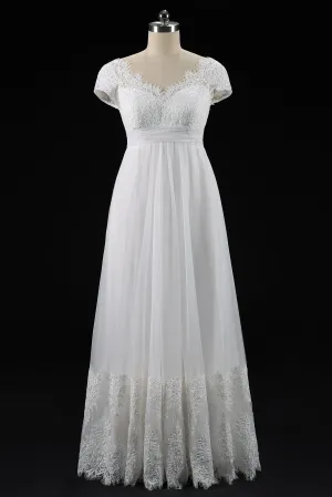 Vintage Empire Waist French Lace Tulle Wedding Dress COLETTE