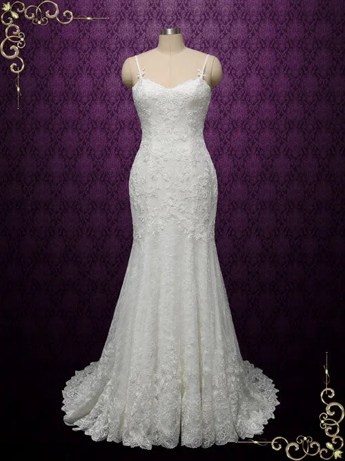 Vintage Lace Wedding Dress with Open Back BRITNEE