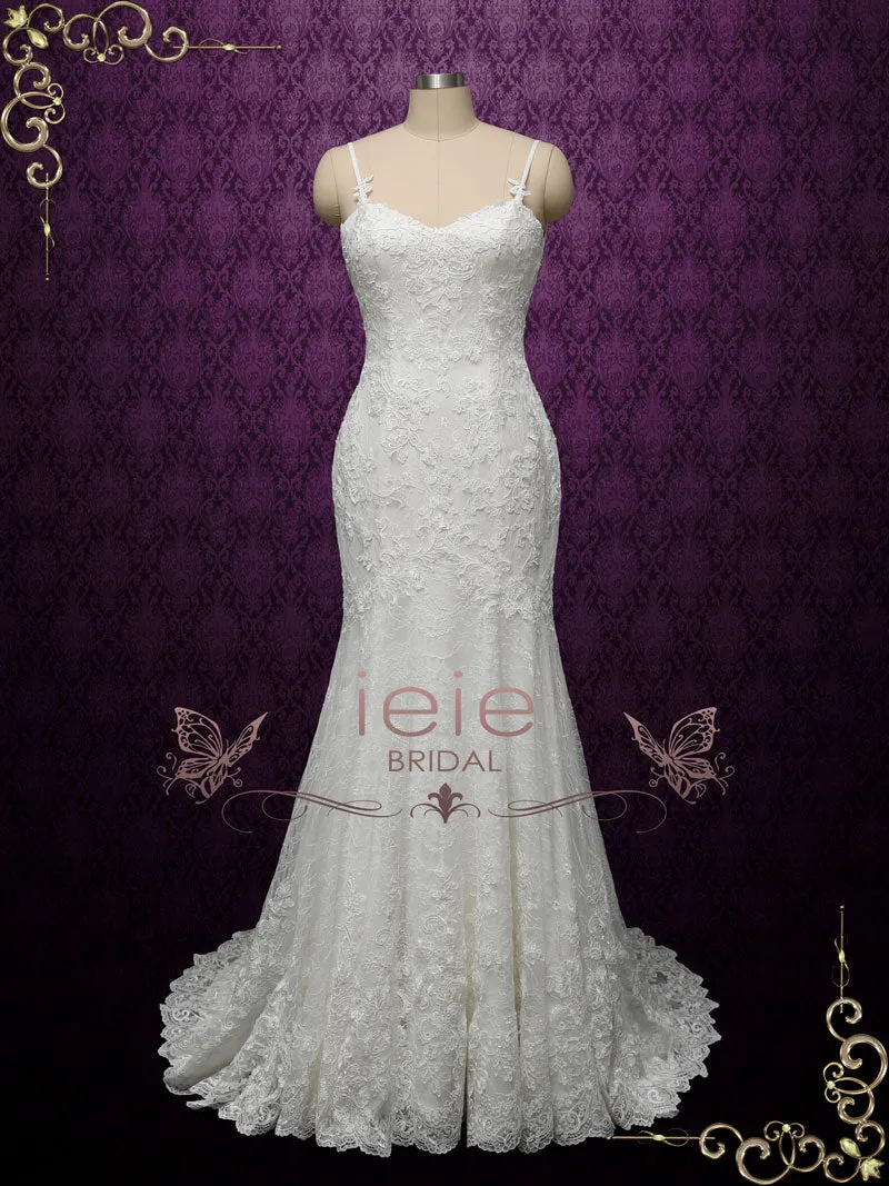 Vintage Lace Wedding Dress with Open Back BRITNEE