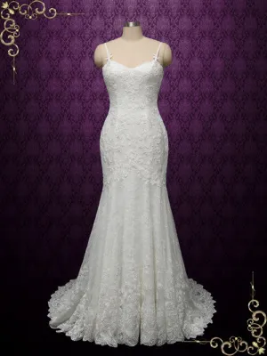 Vintage Lace Wedding Dress with Open Back BRITNEE