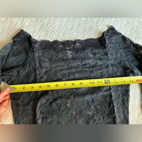 Vintage Victoria’s Secret Sheer Black Lace Long Sleeve Lingerie Dress