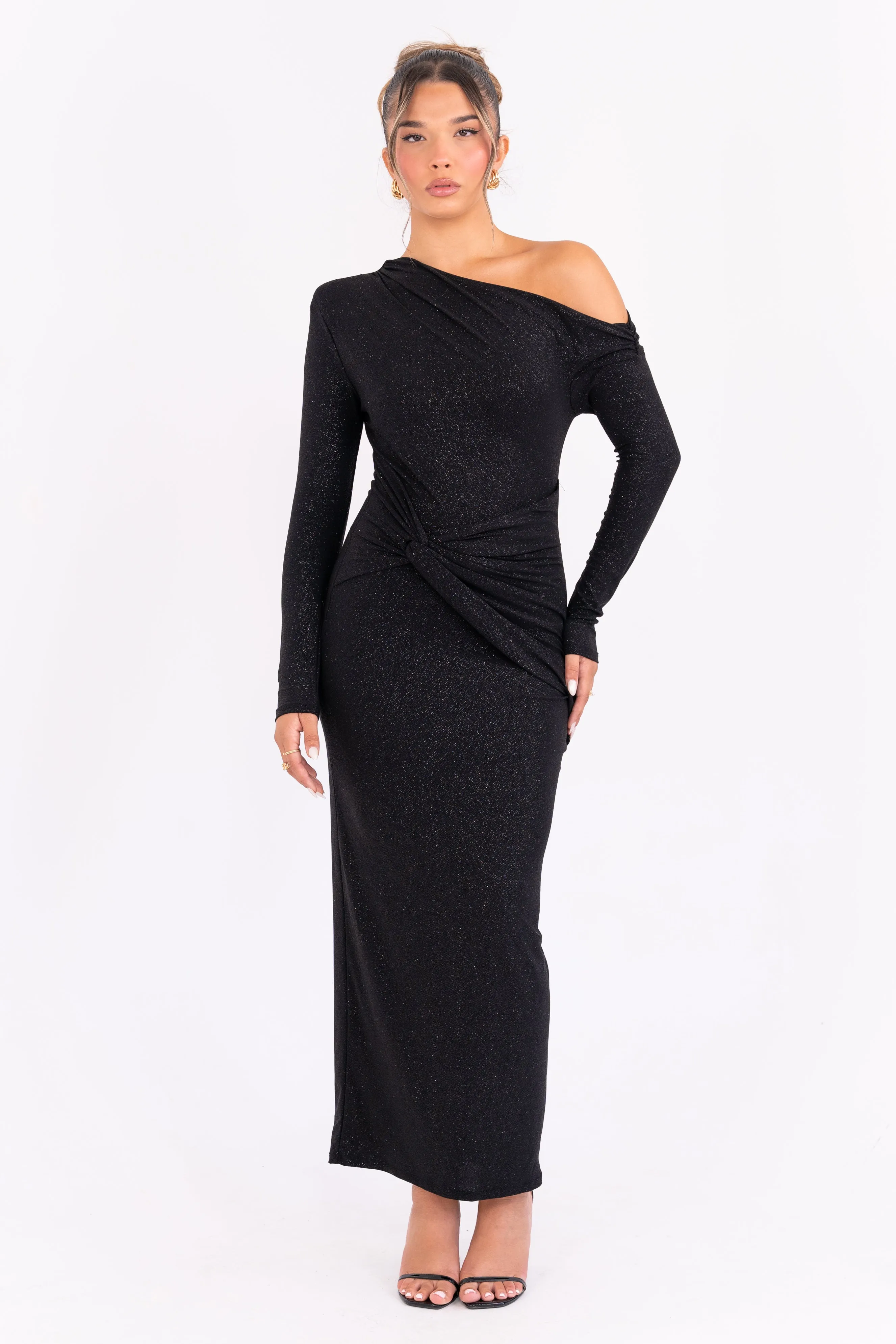 Viviana Black Glitter Dress