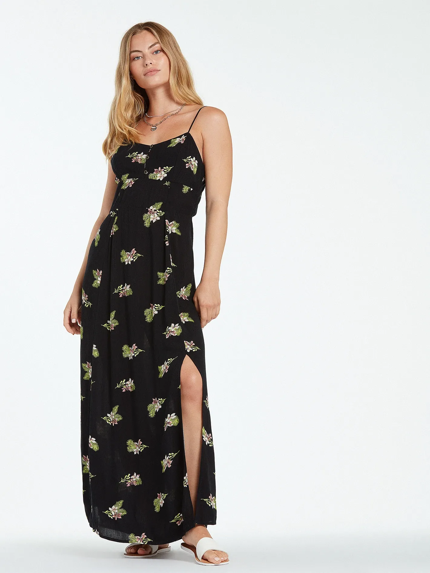 Volcom Womens Stormy Tropix Maxi Dress