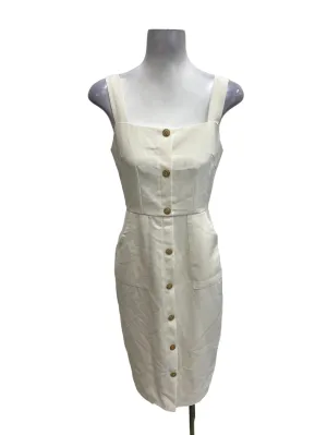 White Button Sheath Dress