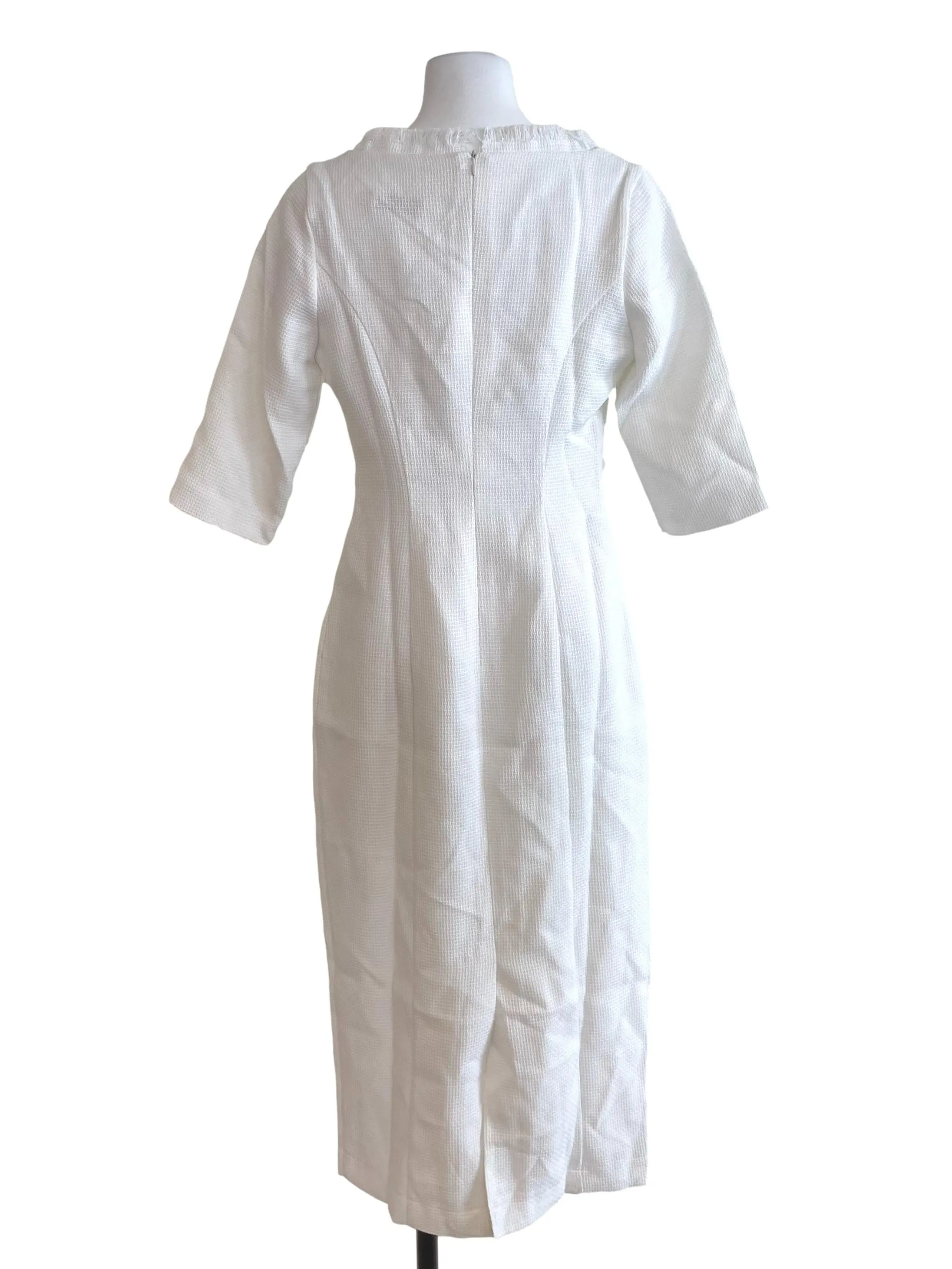 White Fuzzy Sheath Dress
