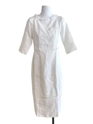 White Fuzzy Sheath Dress