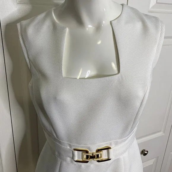 White TAHARI-LEVINE STUDIO Sheath Dress Sz 4 NWOT!