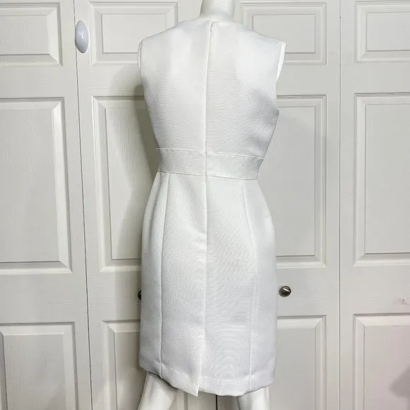 White TAHARI-LEVINE STUDIO Sheath Dress Sz 4 NWOT!