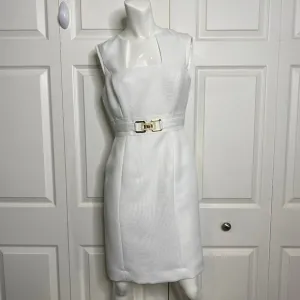 White TAHARI-LEVINE STUDIO Sheath Dress Sz 4 NWOT!