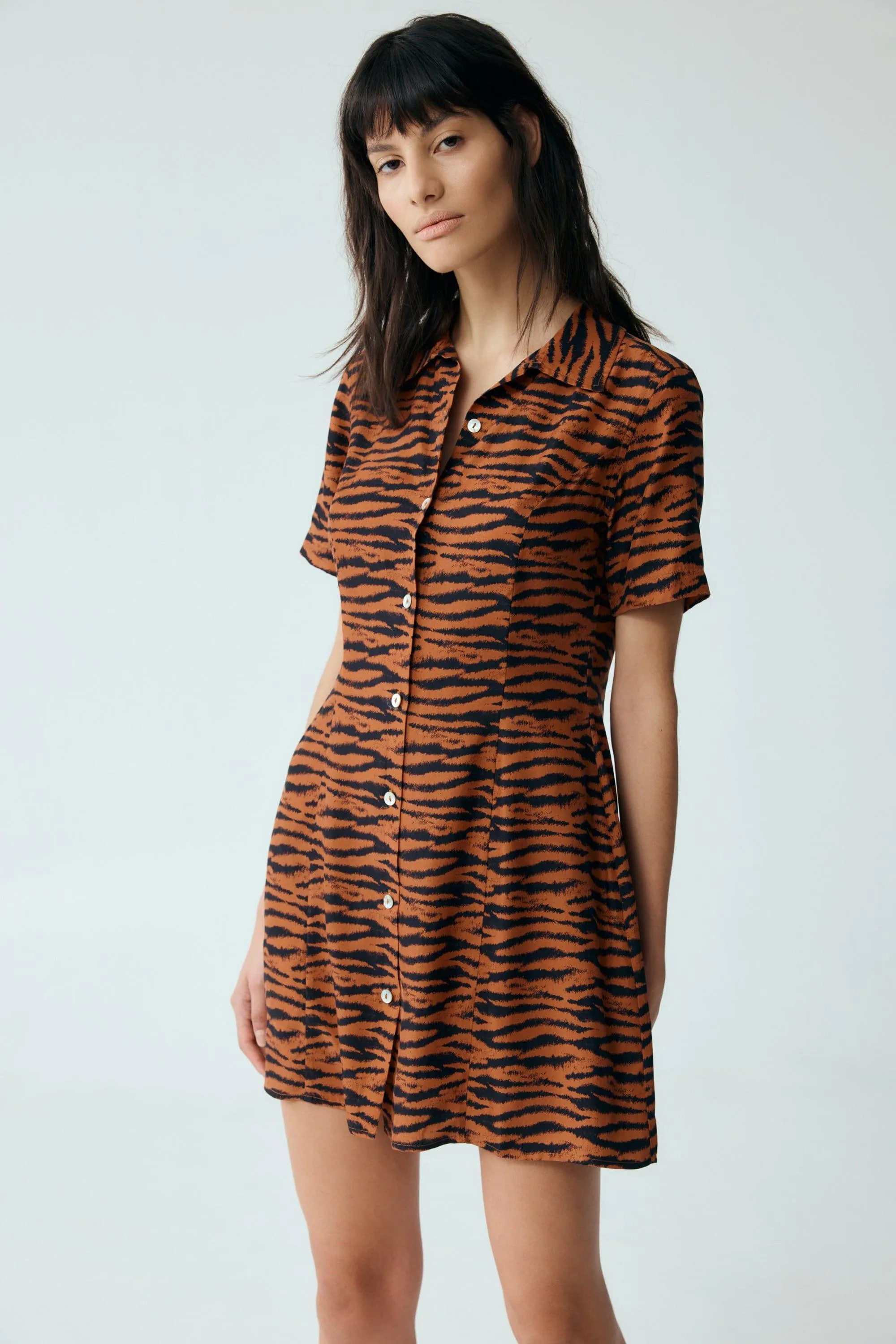 WILD HEARTS SHIRT DRESS | ZEBRA