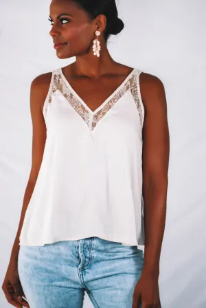 Windley Lace Tank Top - ECRU
