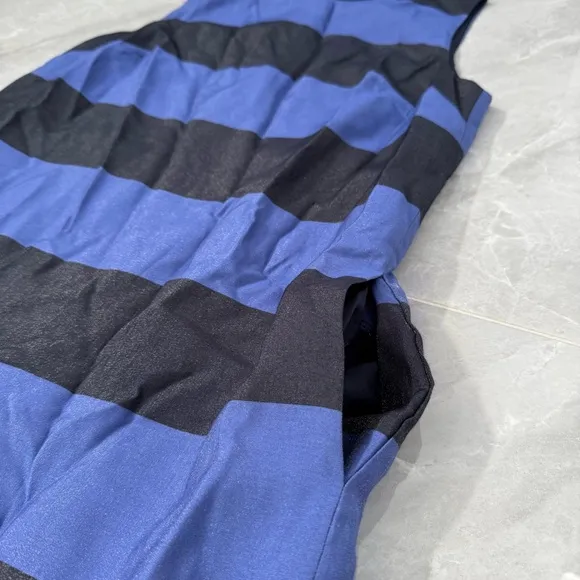 Women’s Banana Republic Shimmer Stripe Sleeveless Sheath Dress Size 6 Pockets