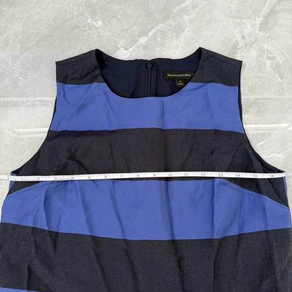 Women’s Banana Republic Shimmer Stripe Sleeveless Sheath Dress Size 6 Pockets