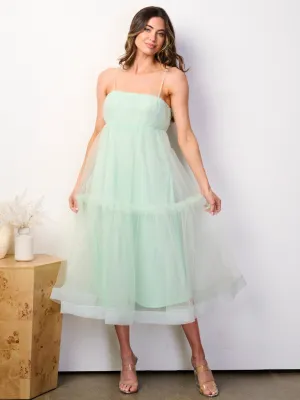 WOMEN'S SLEEVELESS FIT & FLARE TIERED MAXI DRESS