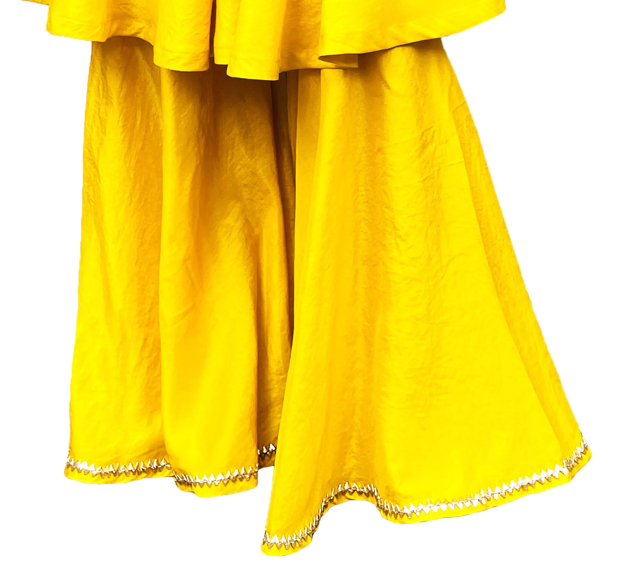 Yellow Silk Sharara Dress with Pure Chinon hand tie n dye Dupatta