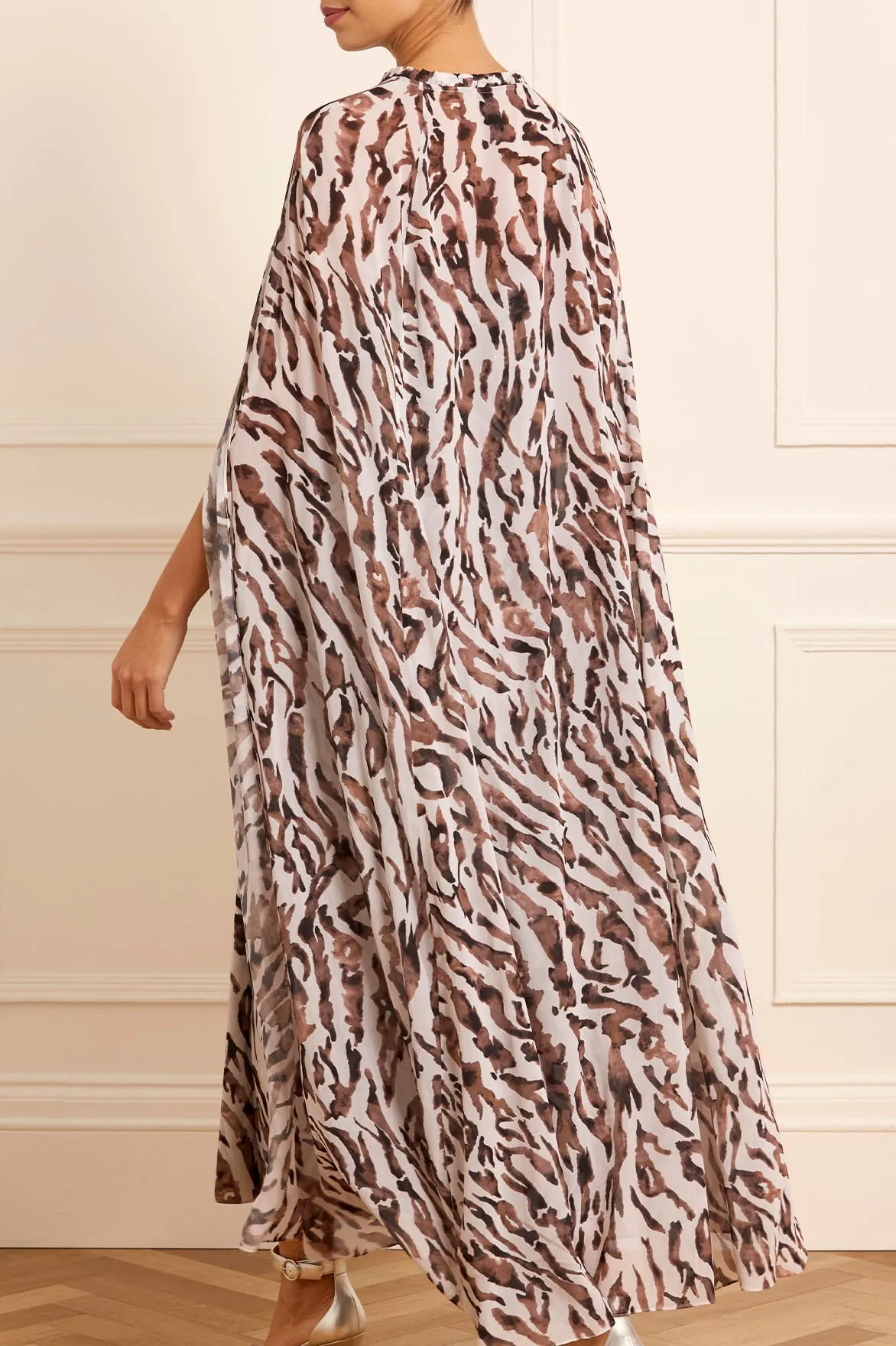 Zebra Chiffon Long Cape