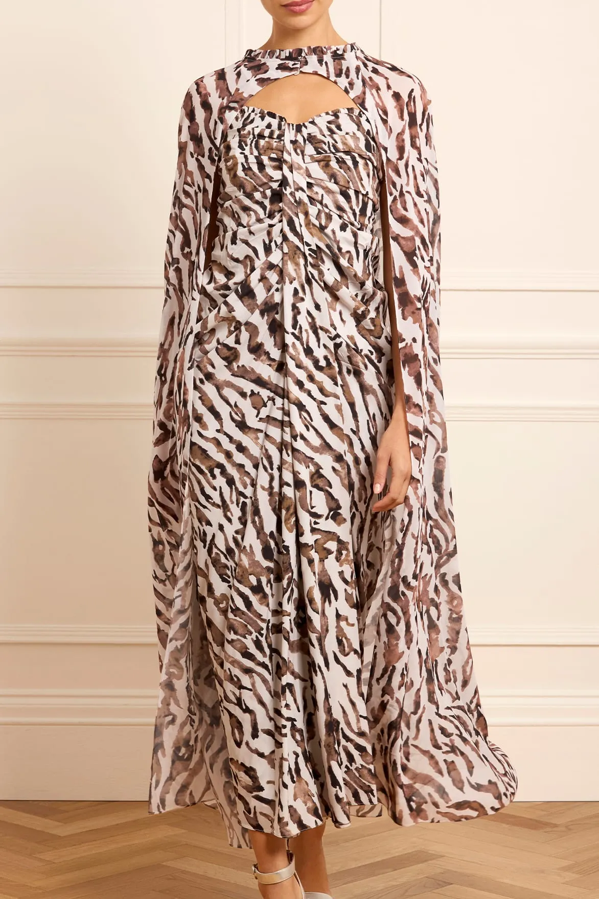 Zebra Chiffon Long Cape