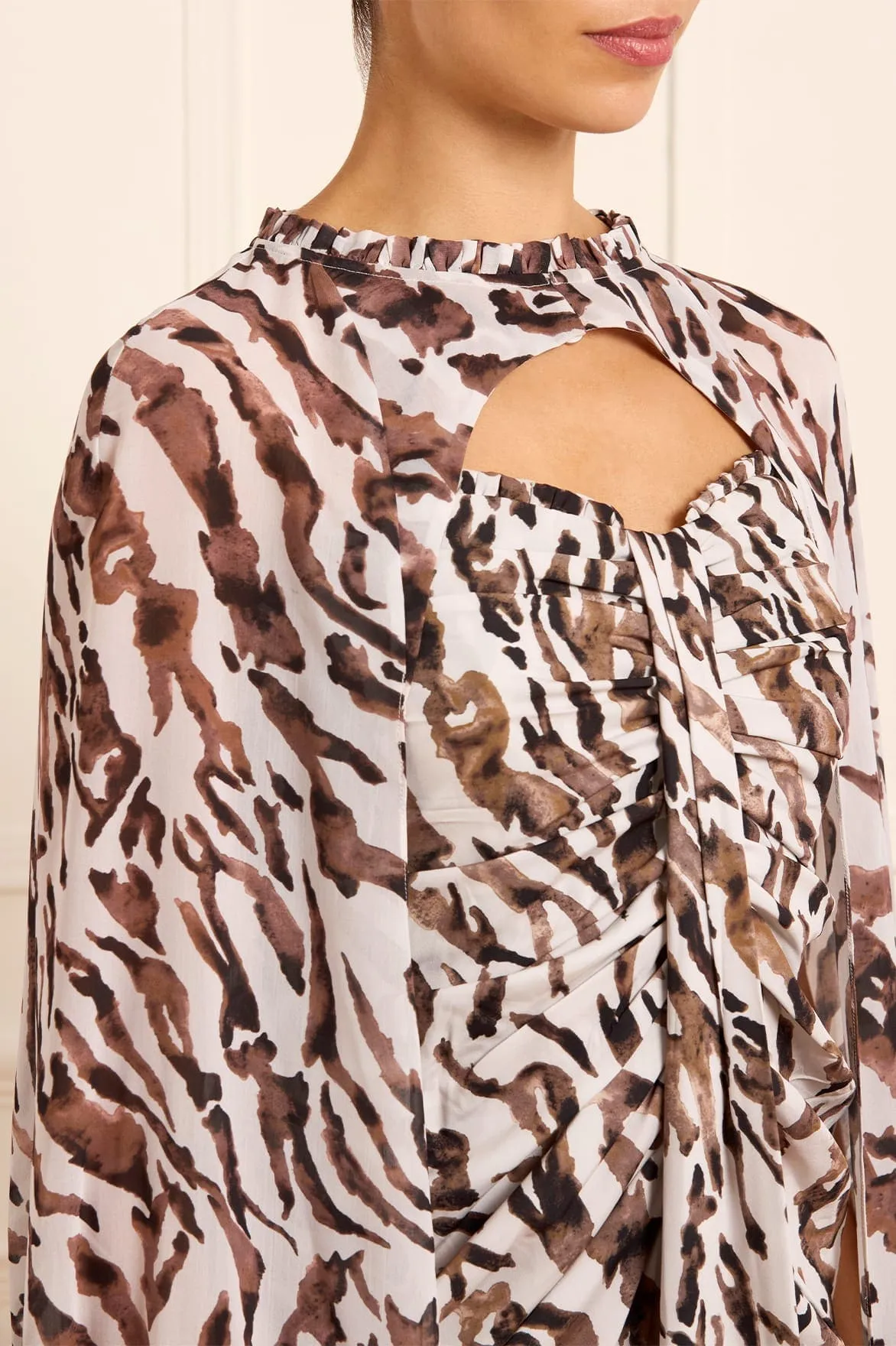Zebra Chiffon Long Cape