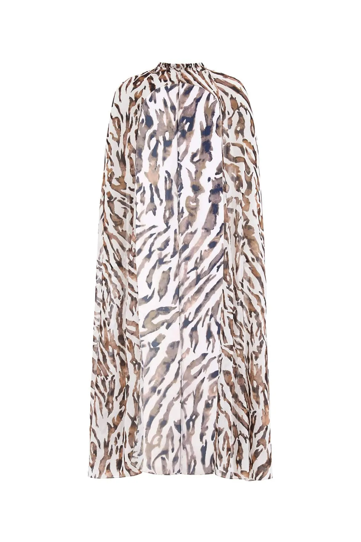 Zebra Chiffon Long Cape